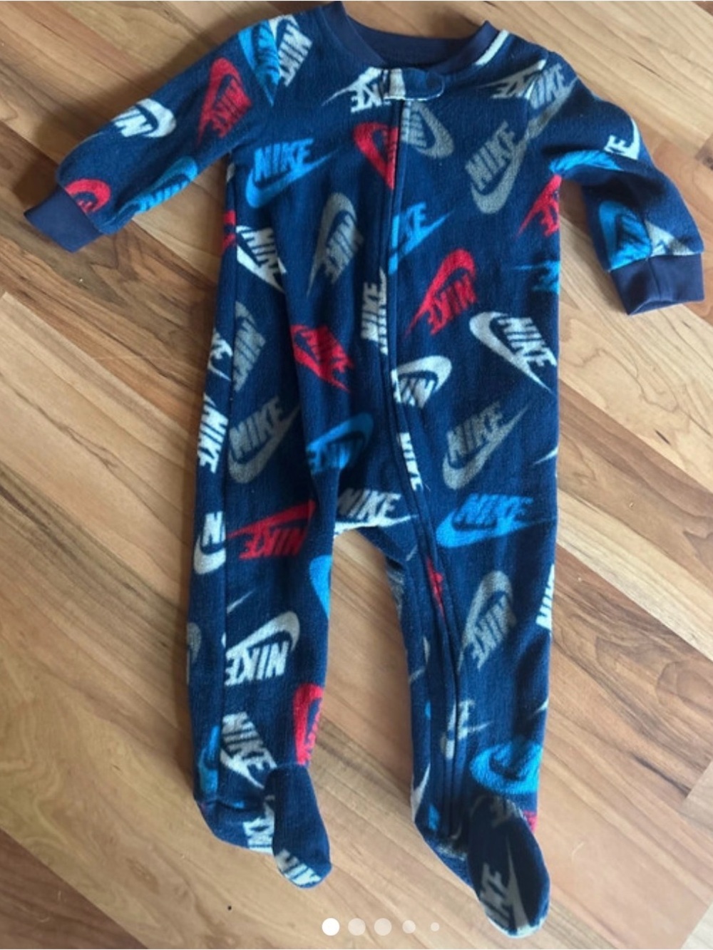 Nike 9m Navy Blue Logo Fleece One-Piece for Kids